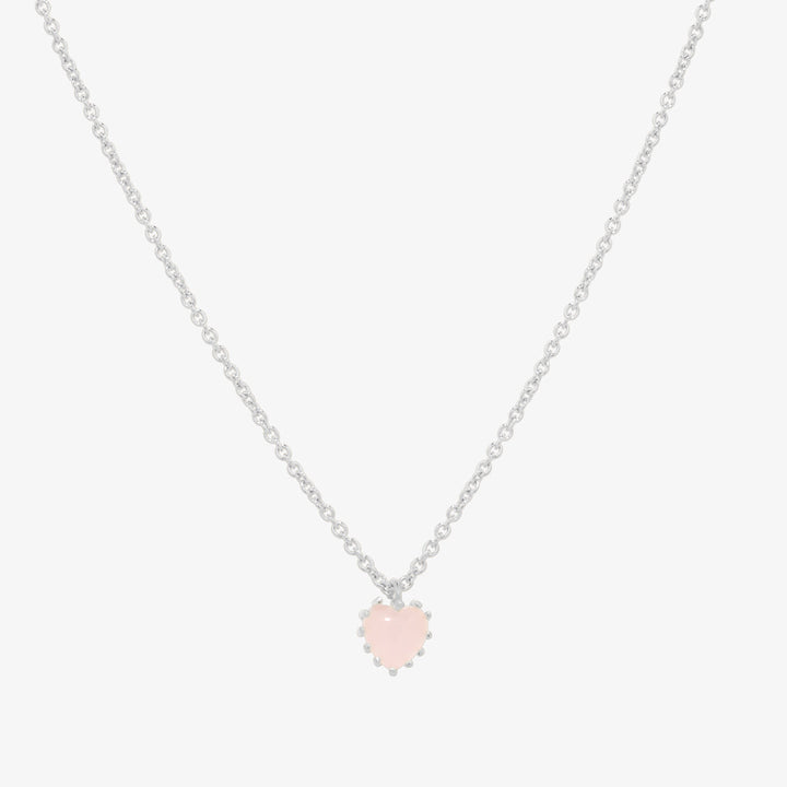 Heart rose quartz necklace-1