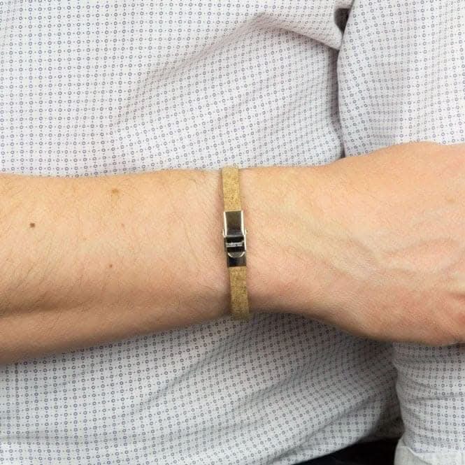 Natural Cork Stainless Steel Clasp Bracelet B5373