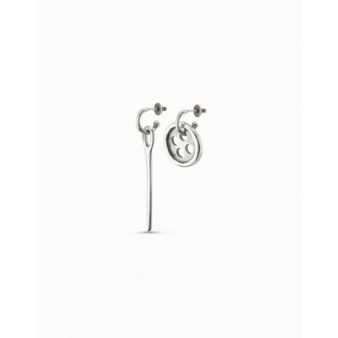 Needle And Button Silver Metal EarringsUNOde50PEN0017MET X