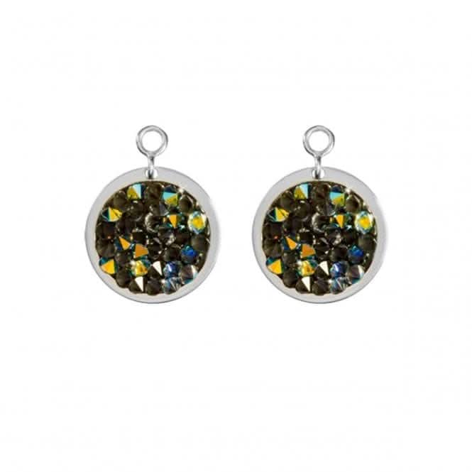 Nikki Lissoni Green Rock Crystal 14mm Silver Earring Coins EAC2030SNikki LissoniEAC2030S