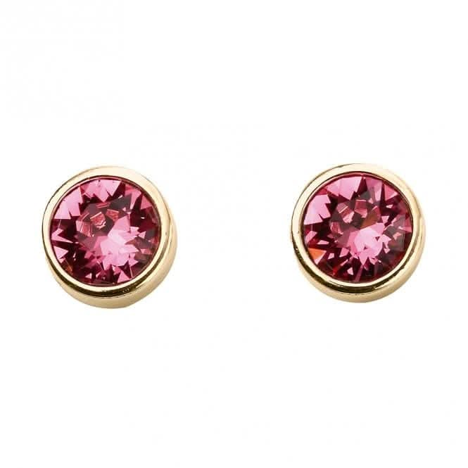 October Yellow Gold Plated Birthstone Earrings with Swarovski Crystal E1546