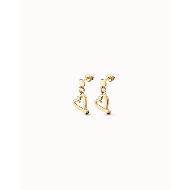 One Love Golden Metal Earrings PEN0887ORO0000U