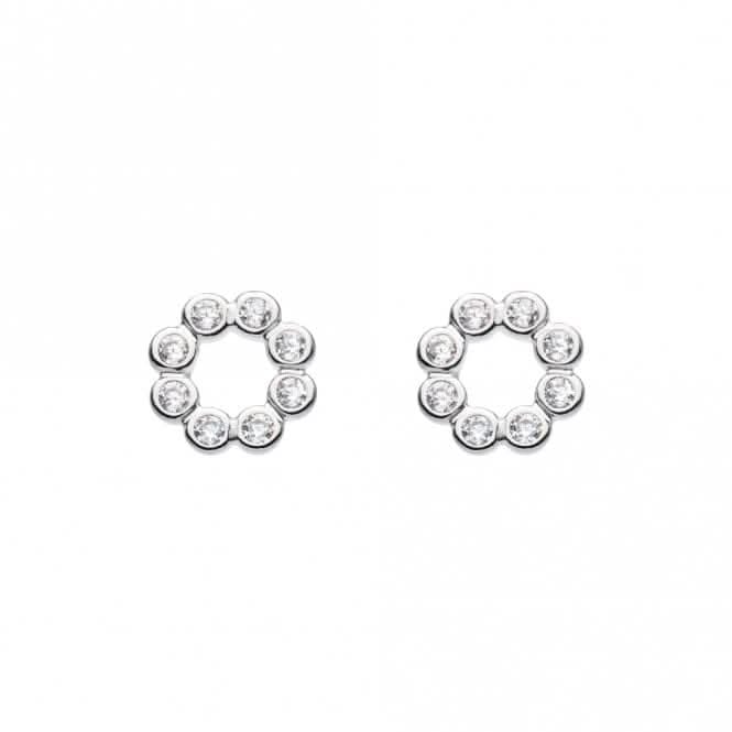 Open Circle Round Zirconia Stud Earrings 38428CZ
