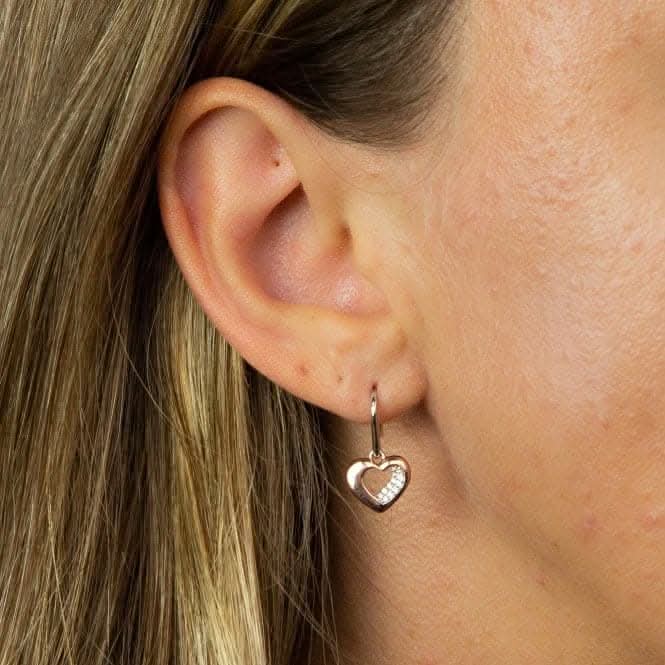 Fiorelli Silver Rose Gold Plated Cubic Zirconia Earrings E5881C