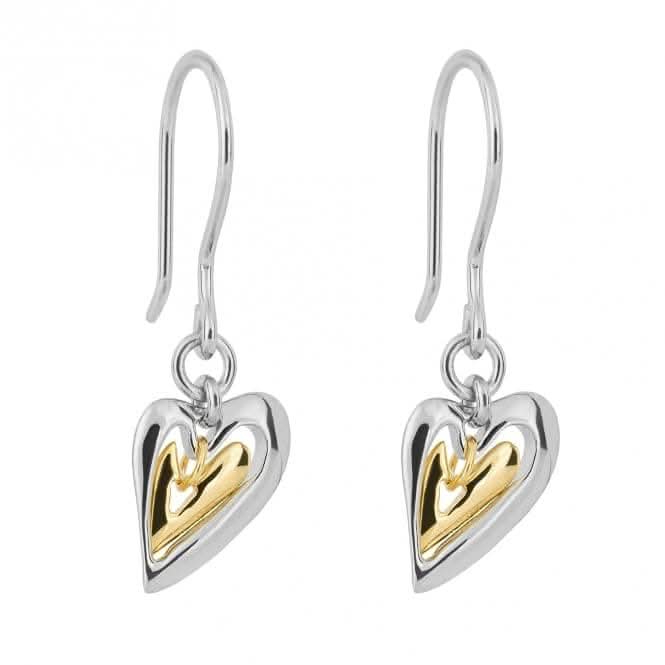 Fiorelli Silver Heart Yellow Gold Plating Earrings E6231