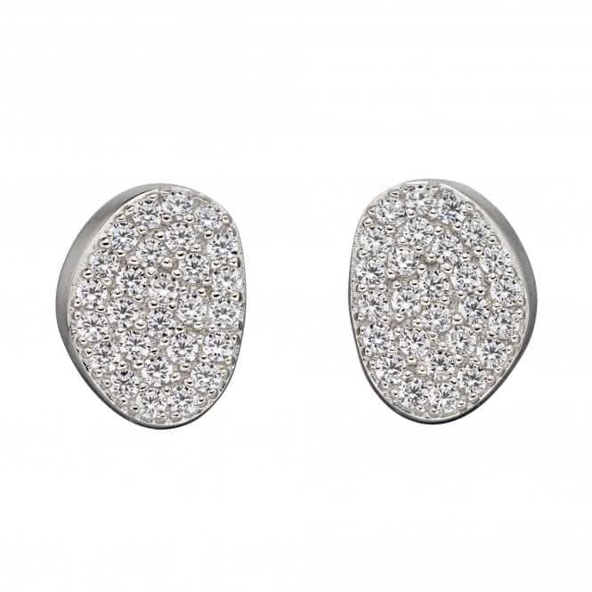 Organic Shape Full Pave Stud Earrings E5880CFiorelli SilverE5880C