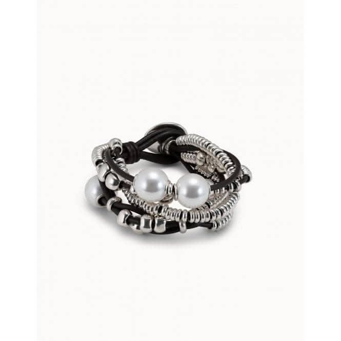 Orion White Metal Pearl Shell BraceletUNOde50PUL0578MTL