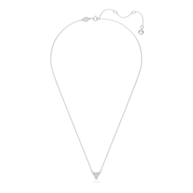 Ortyx Triangle Cut White Rhodium Plated Necklace 5642983
