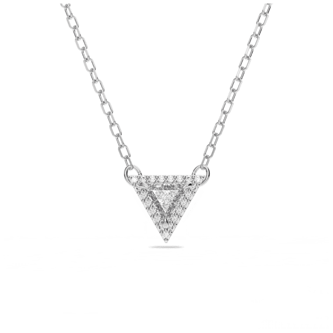 Ortyx Triangle Cut White Rhodium Plated Necklace 5642983