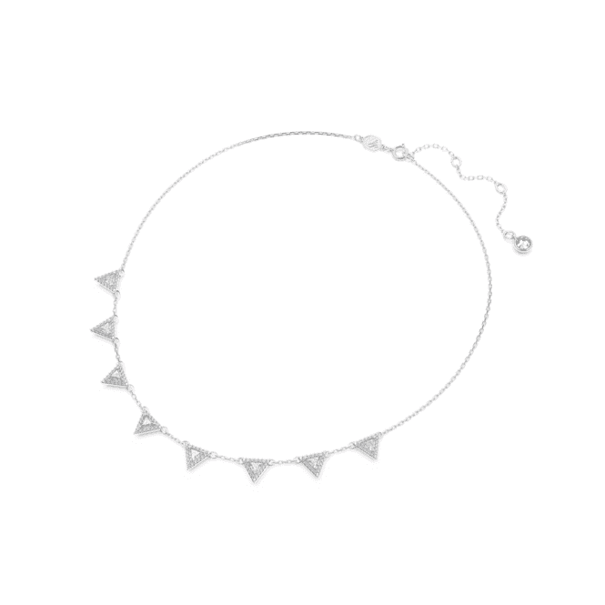 Ortyx Triangle Cut White Rhodium Plated Necklace 5643021