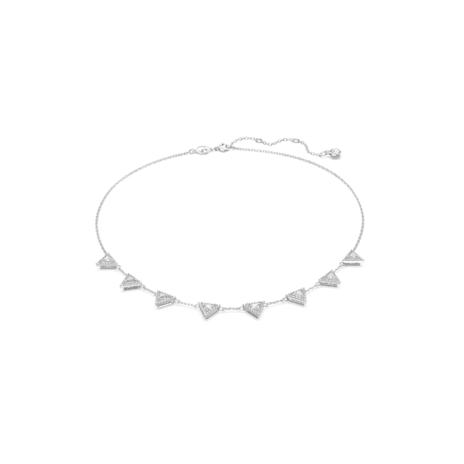 Ortyx Triangle Cut White Rhodium Plated Necklace 5643021