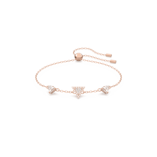 Ortyx Triangle Cut White Rose Gold-tone Plated Bracelet 5643737