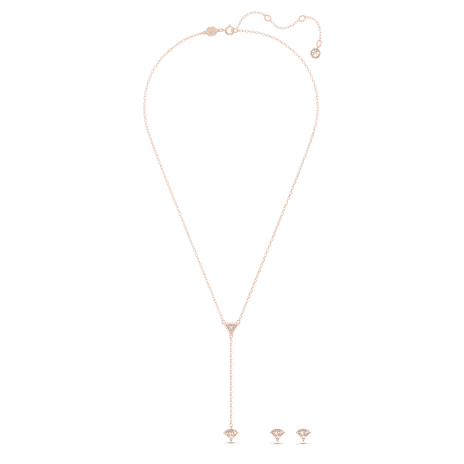 Ortyx Triangle Cut White Rose Gold-tone Plated Set 5643730