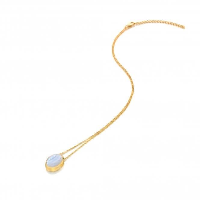 Oval Blue Lace Agate Necklace DN190