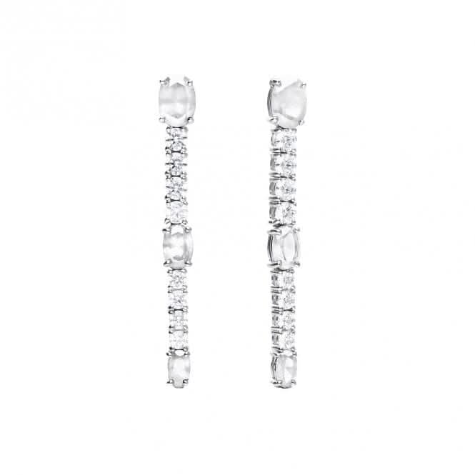 Oval & Round Zirconia Drop Earrings E6052
