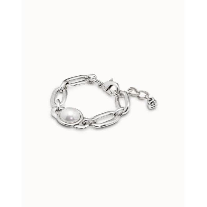 Ovni White Metal Pearl Shell BraceletUNOde50PUL2261BPLMTL0U
