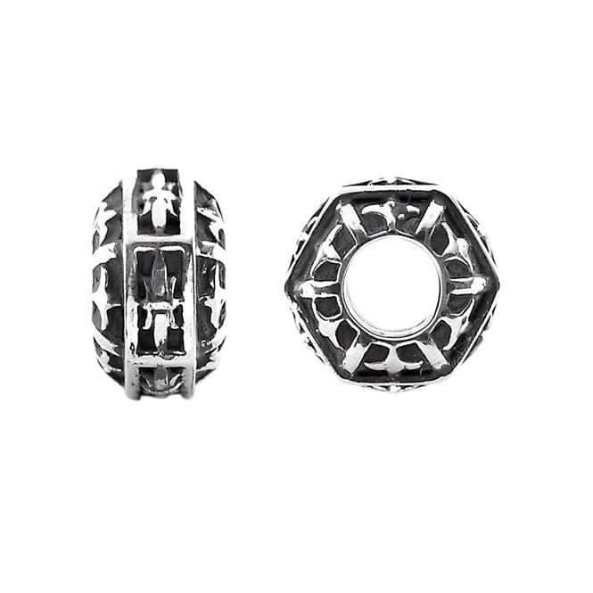 Oxidised Silver Patterned Wheel