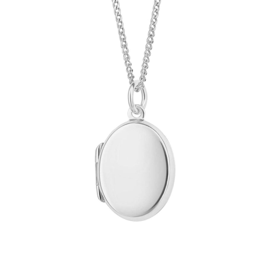 Beginnings Sterling Silver Small Plain Oval Locket Pendant P2703