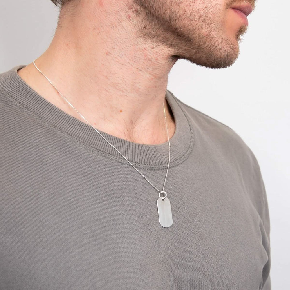 Beginnings Sterling Silver Dog Tag Pendant P3636