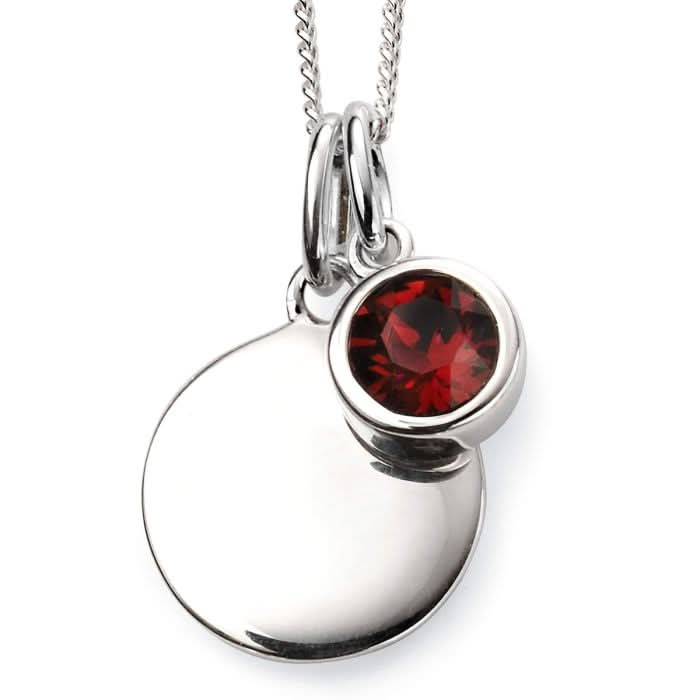 Beginnings Sterling Silver January Birth Stone Pendant P4590