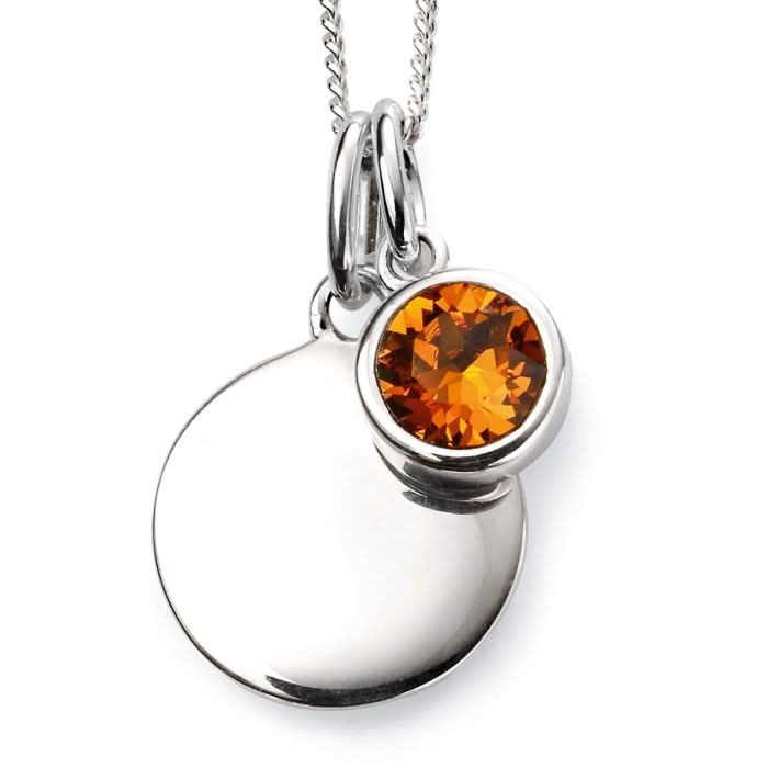 Beginnings Sterling Silver November Birth Stone Pendant P4600