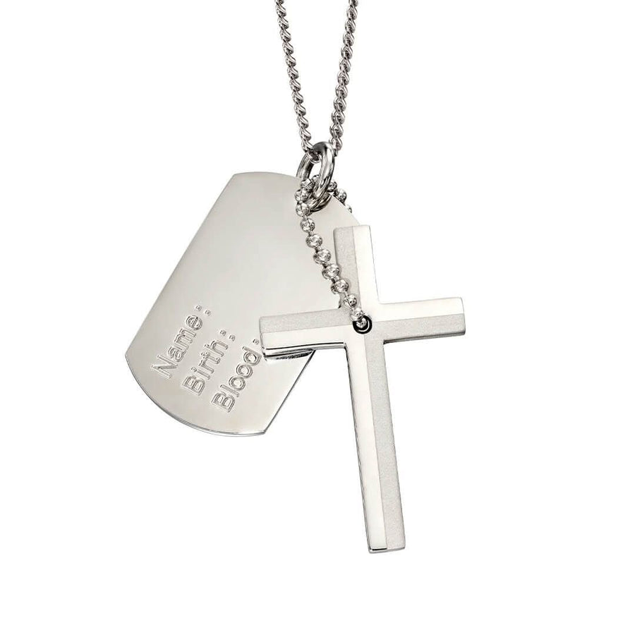 Cross and Medical Dog Tag Necklace P5021