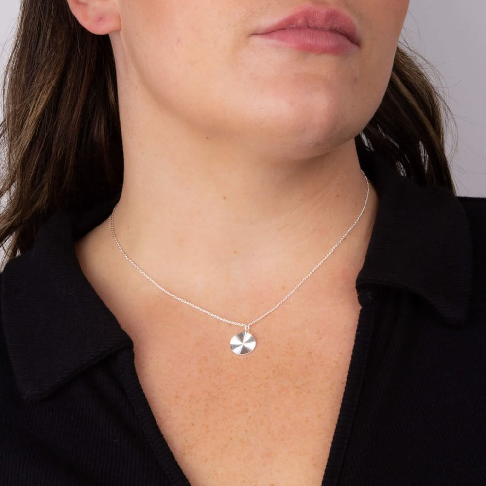 Diamond Cut Silver Round Pendant P5246