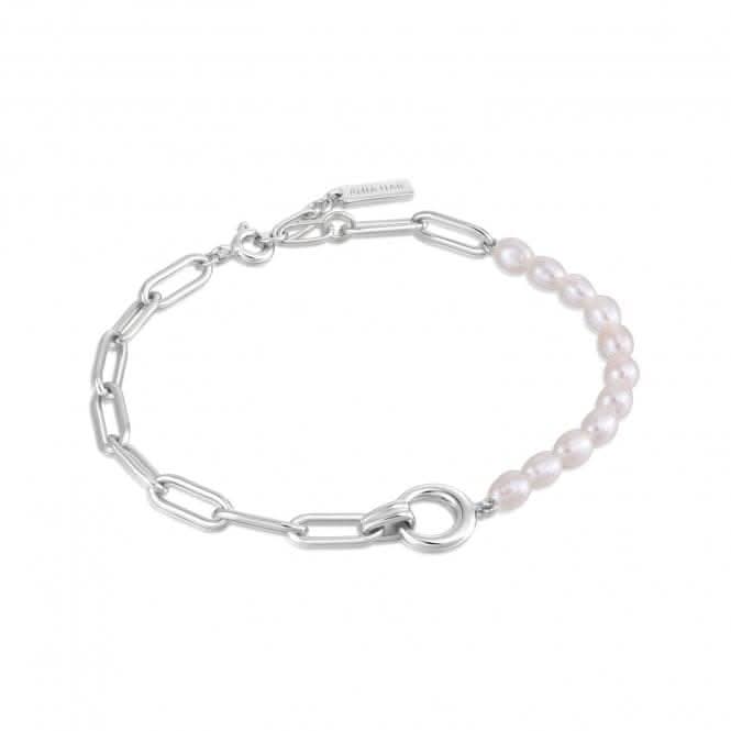 Pearl Chunky Link Chain Bracelet B043-02H