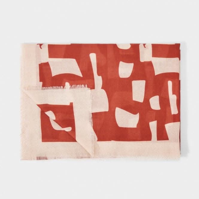 Pink Abstract Block Scarf Red / Pale Pink KLS425