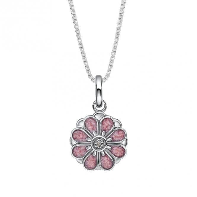 Pink Spinning Flower Pendant With Diamond P5418