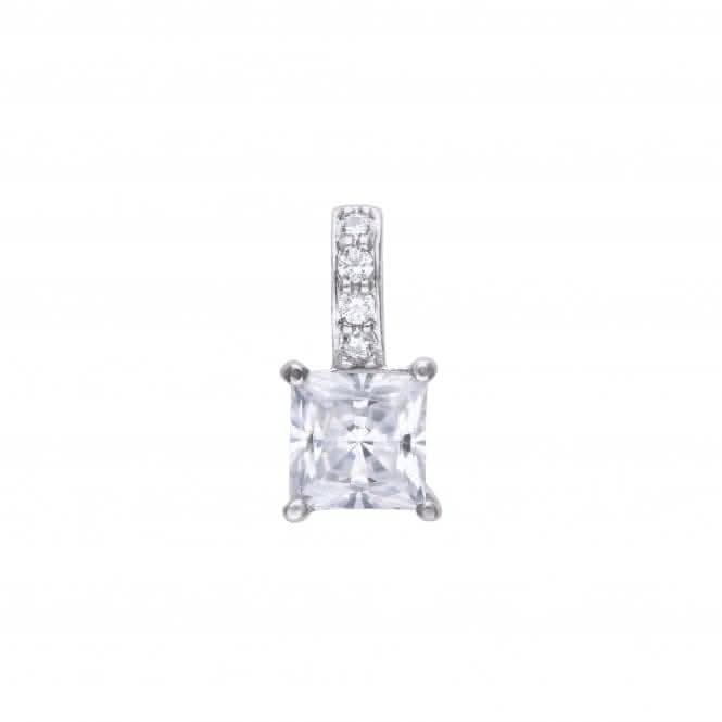 Princess Cut Cubic Zirconia Pendant With Pave Bale Pendant P4915