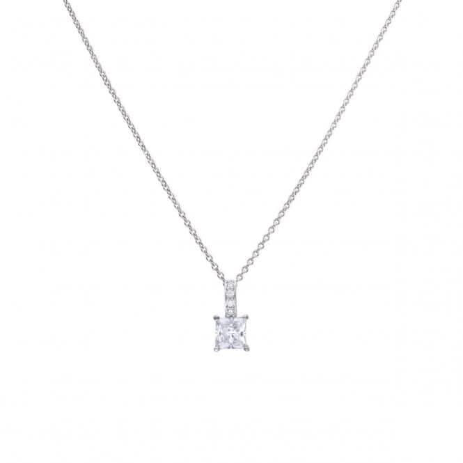 Princess Cut Cubic Zirconia Pendant With Pave Bale Pendant P4915