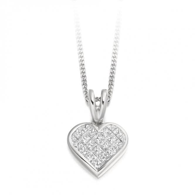 Harmony Collection Princess Cut Diamond Heart Pendant 1.10ct