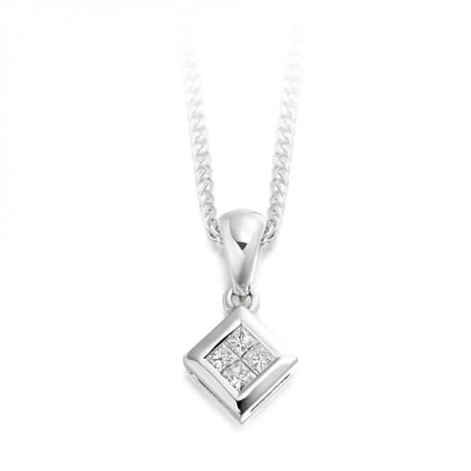 Harmony Collection Princess Cut Diamond Pendant 0.15ct