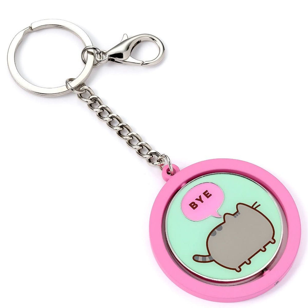 Pusheen the Cat Pink & Blue "Hi , Bye" Spinning Keyring PTCK0108