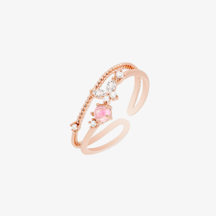 Pink butterfly ring-6
