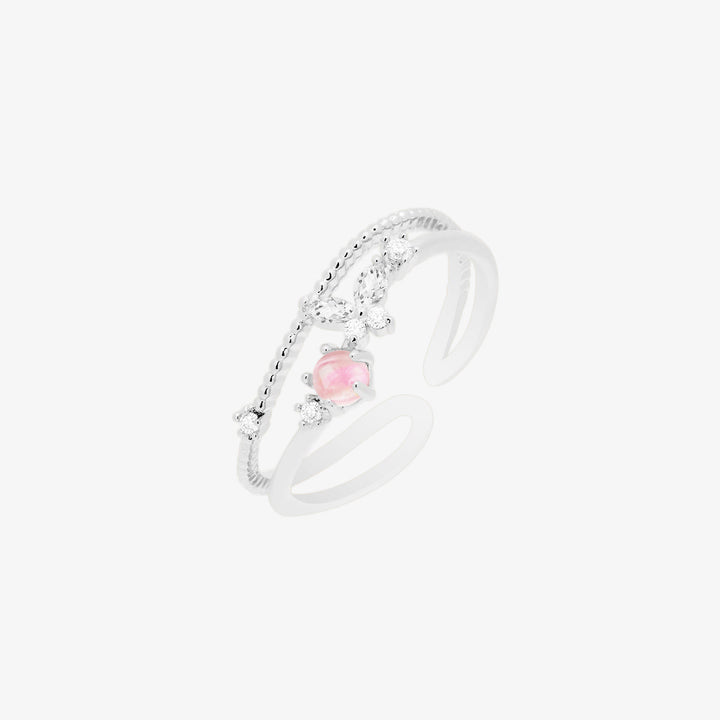 Pink butterfly ring-5