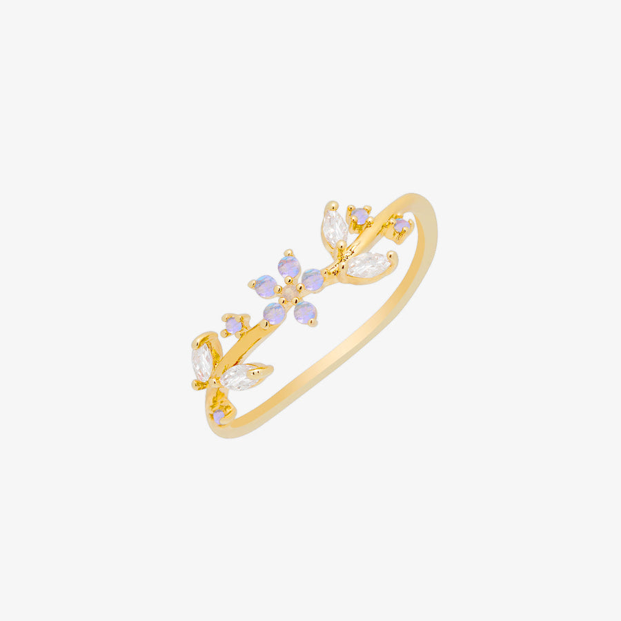 Moonstone Cubic Flower Ring