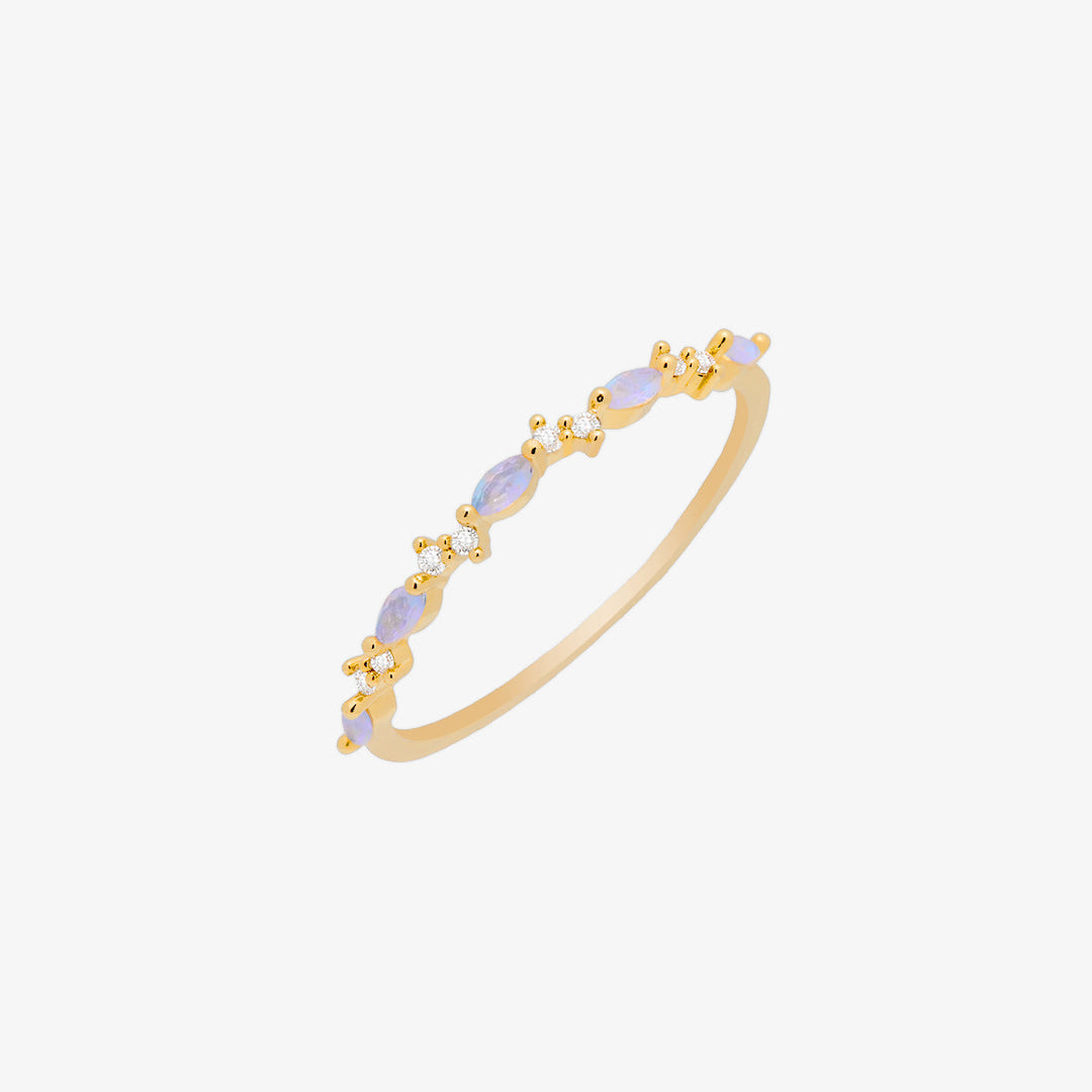 Moonstone braid ring-0