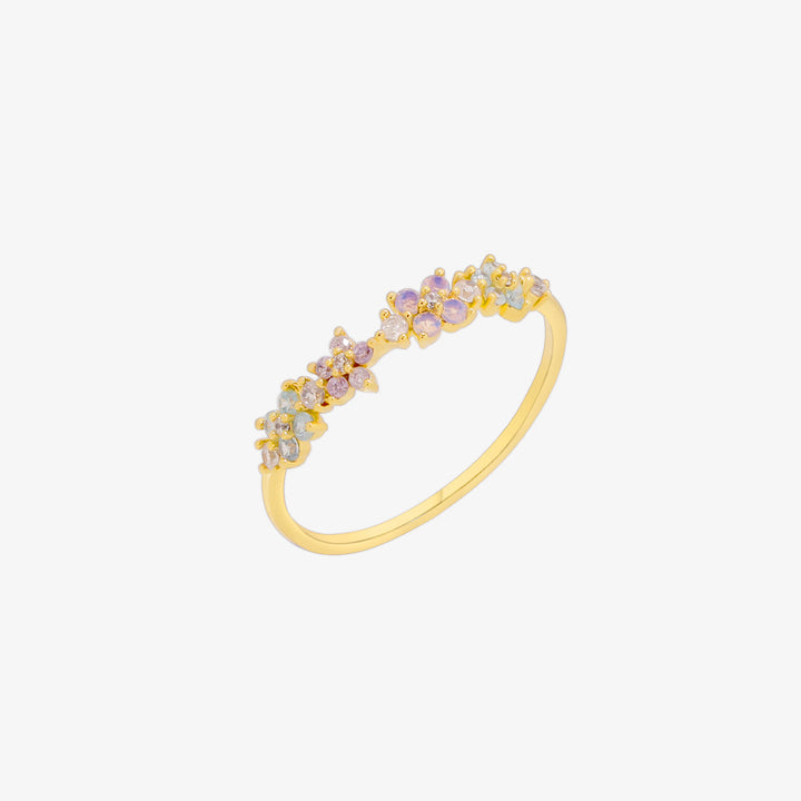 Floral Cluster Band Ring-0
