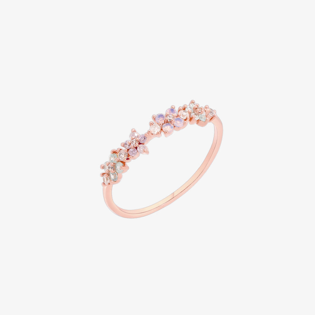 Floral Cluster Band Ring-6