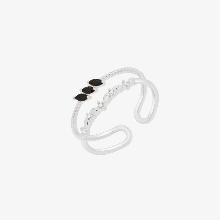 Black cubic layered ring-4