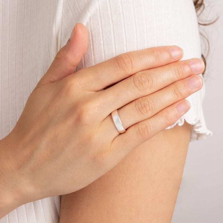 Beginnings  Sterling Silver Square Cut Band Ring R525