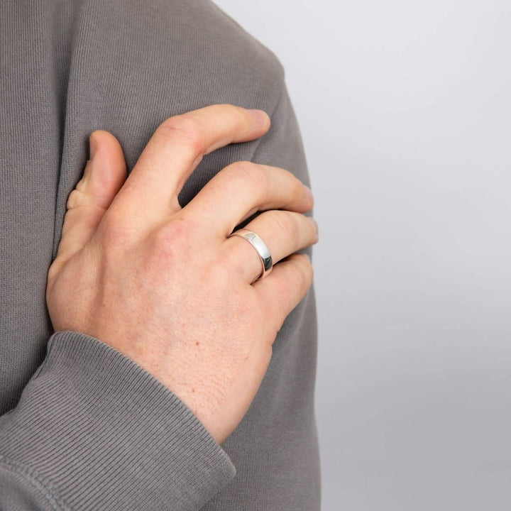 Beginnings  Sterling Silver Square Cut Band Ring R525