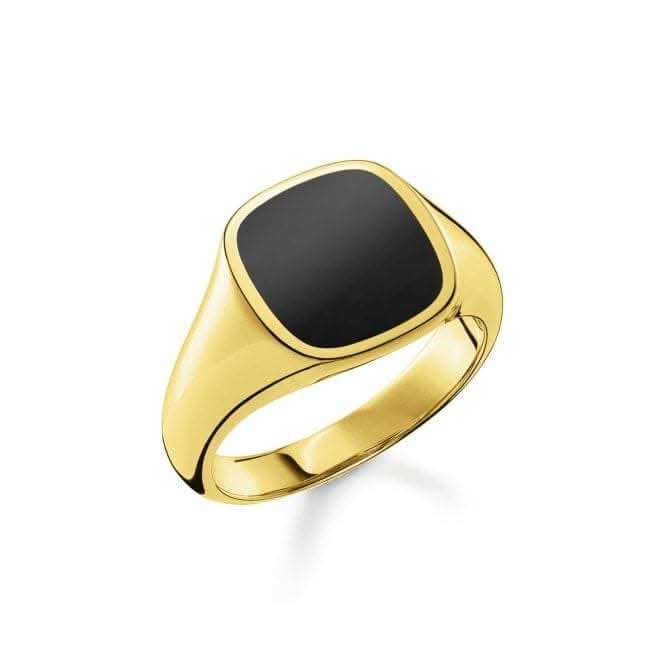 Rebel At Heart Gold Plated Black Ring TR2332-177-11