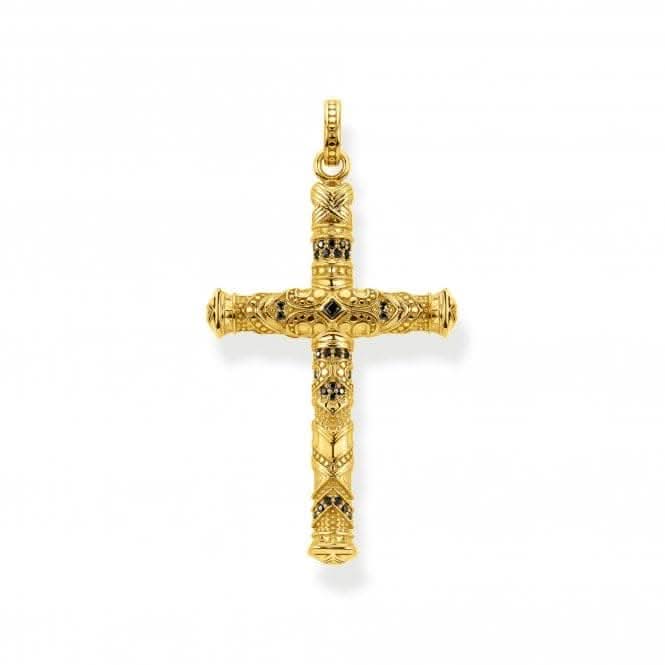 Rebel At Heart Gold Plated Cross Pendant PE909-414-39