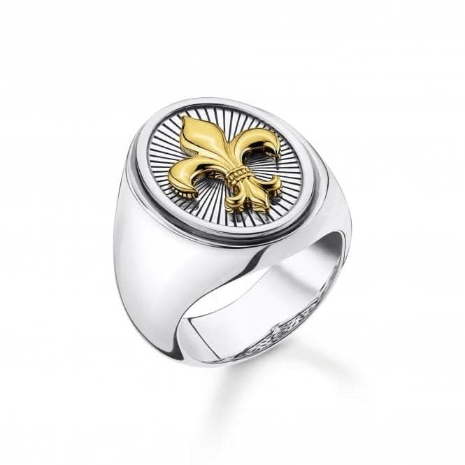 Rebel At Heart Gold Plated Fleur - De - Lis Ring TR2333 - 966 - 7Thomas Sabo Sterling SilverTR2333 - 966 - 7 - 60