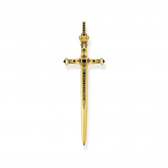 Rebel At Heart Gold Plated Sword Pendant PE817-177-11