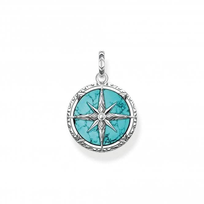 Rebel At Heart Turquoise Compass Pendant PE833-878-17