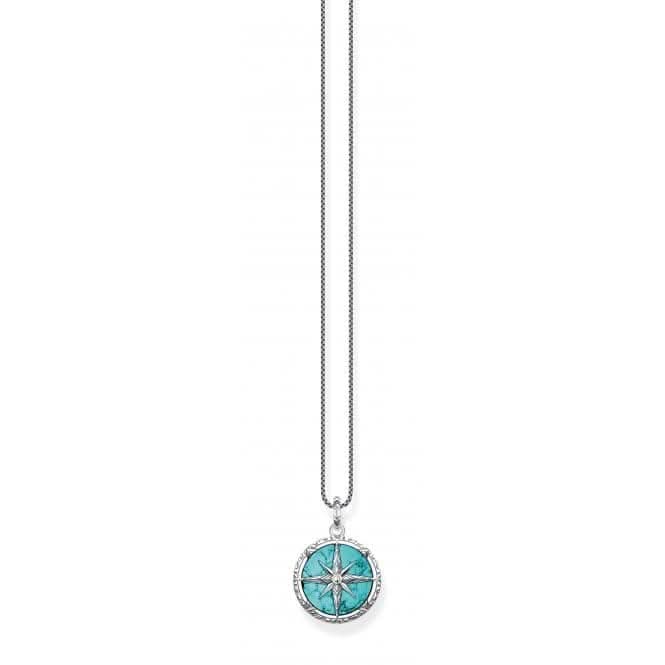 Rebel At Heart Turquoise Compass Pendant PE833-878-17